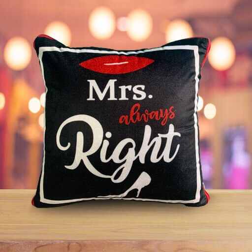 Personalized Mrs and Ms Always Right Couple Pillow